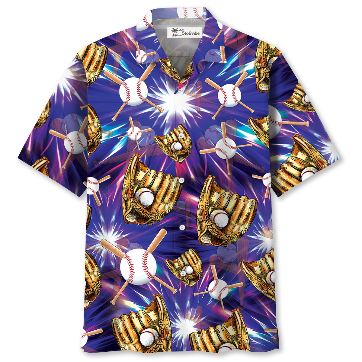Purple Baseball Gloves Hawaiian Shirt