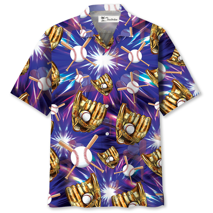 Purple Baseball Gloves Hawaiian Shirt