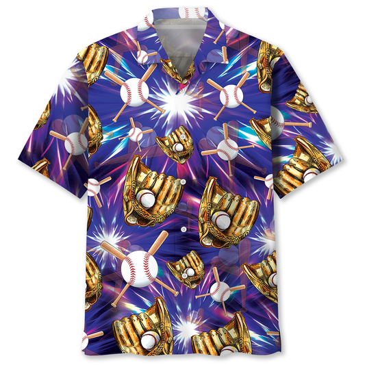Purple Baseball Gloves Hawaiian Shirt