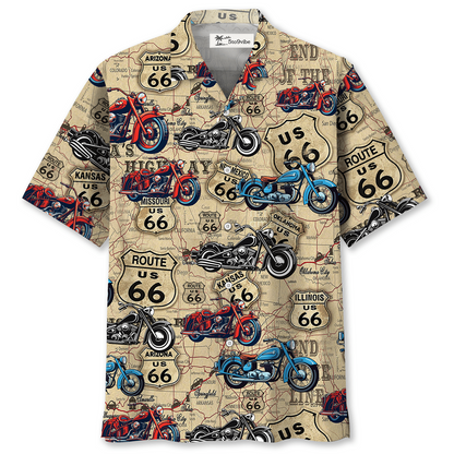 Motorcycle Route 66 Inspiration Hawaiian Shirt