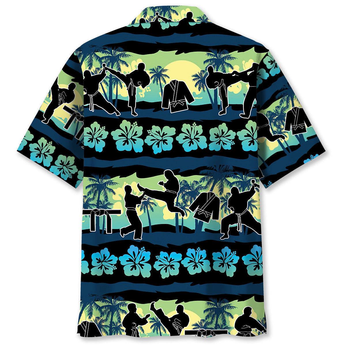 Karate Tropical Flower Beach Hawaiian Shirt