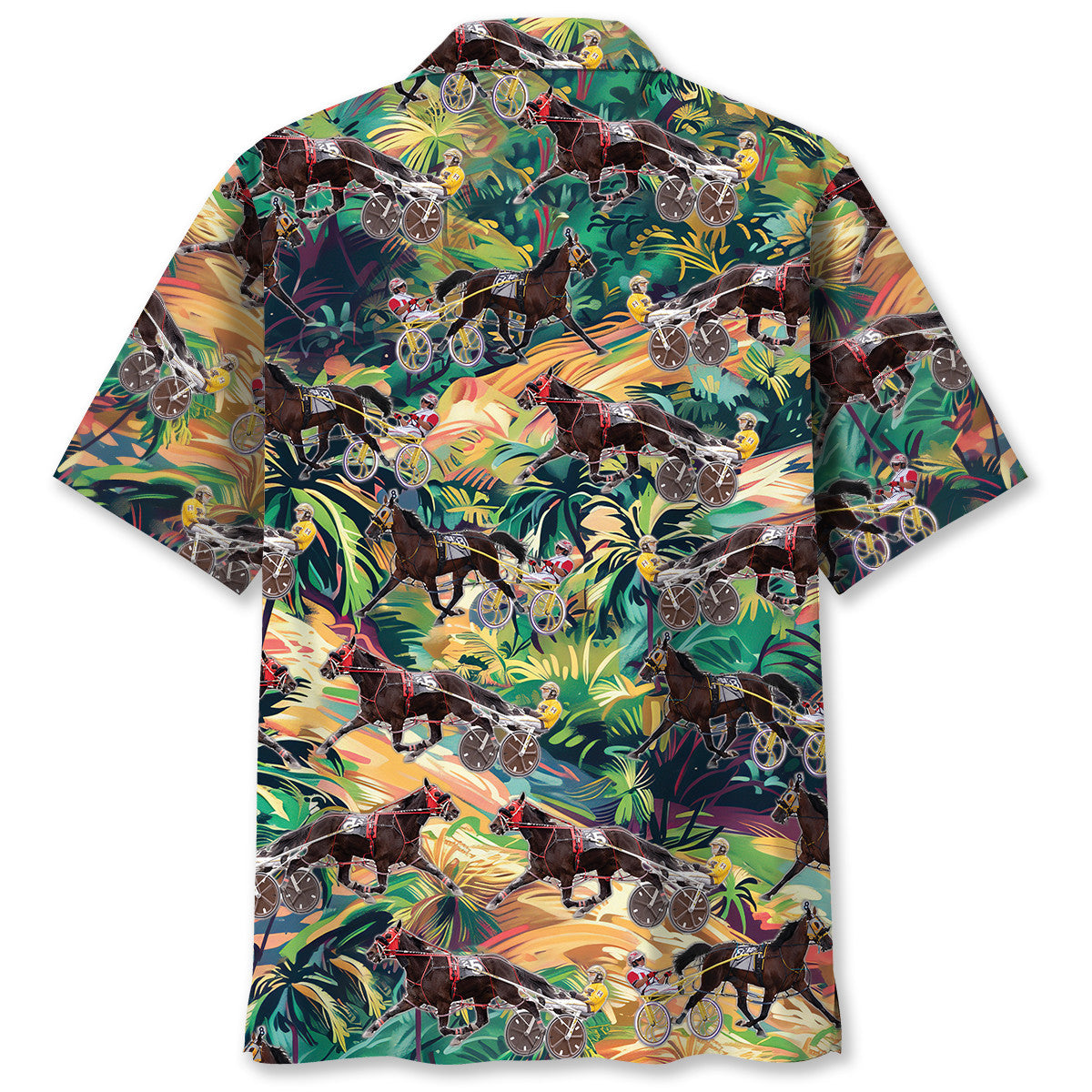 Tropical Terrain Horse Harness Racing Hawaiian Shirt