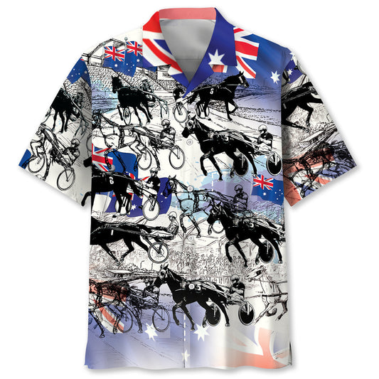 Retro Horse Harness Racing Hawaiian Shirt