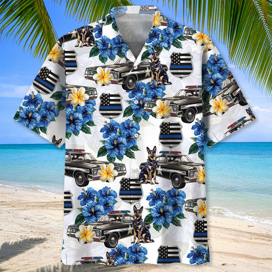 Summer Old Car Police Hawaiian Shirt