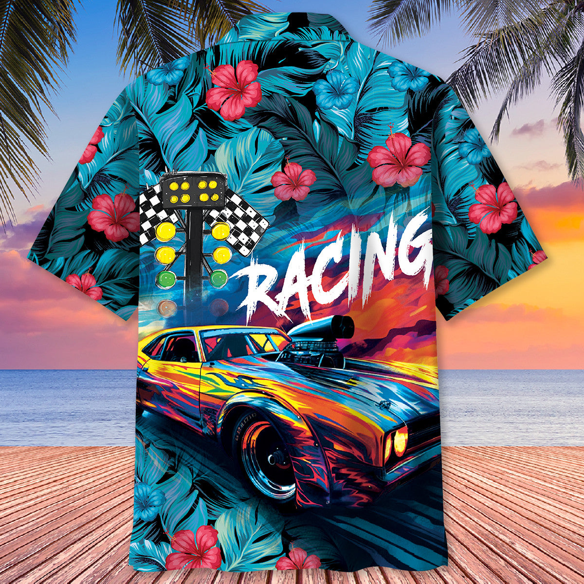 Drag Racing Tropical Hawaiian Shirt