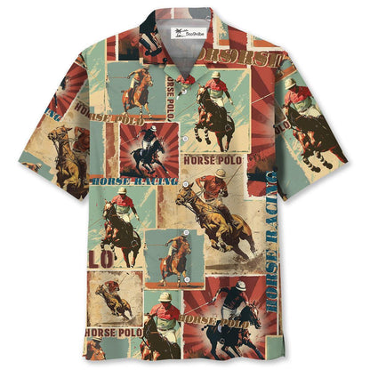Horse Polo Sport Retro Magazine Hawaiian Shirt