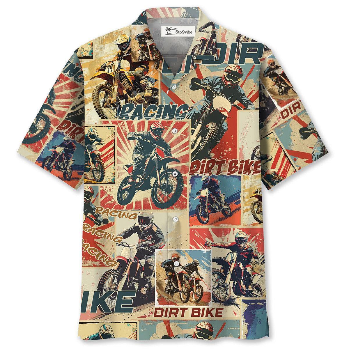 Dirt Bike Retro Magazine Hawaiian Shirt