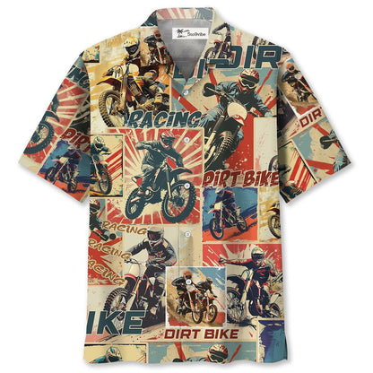 Dirt Bike Retro Magazine Hawaiian Shirt