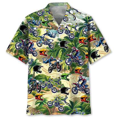 Dirt Bike Tropical Terrain Hawaiian Shirt