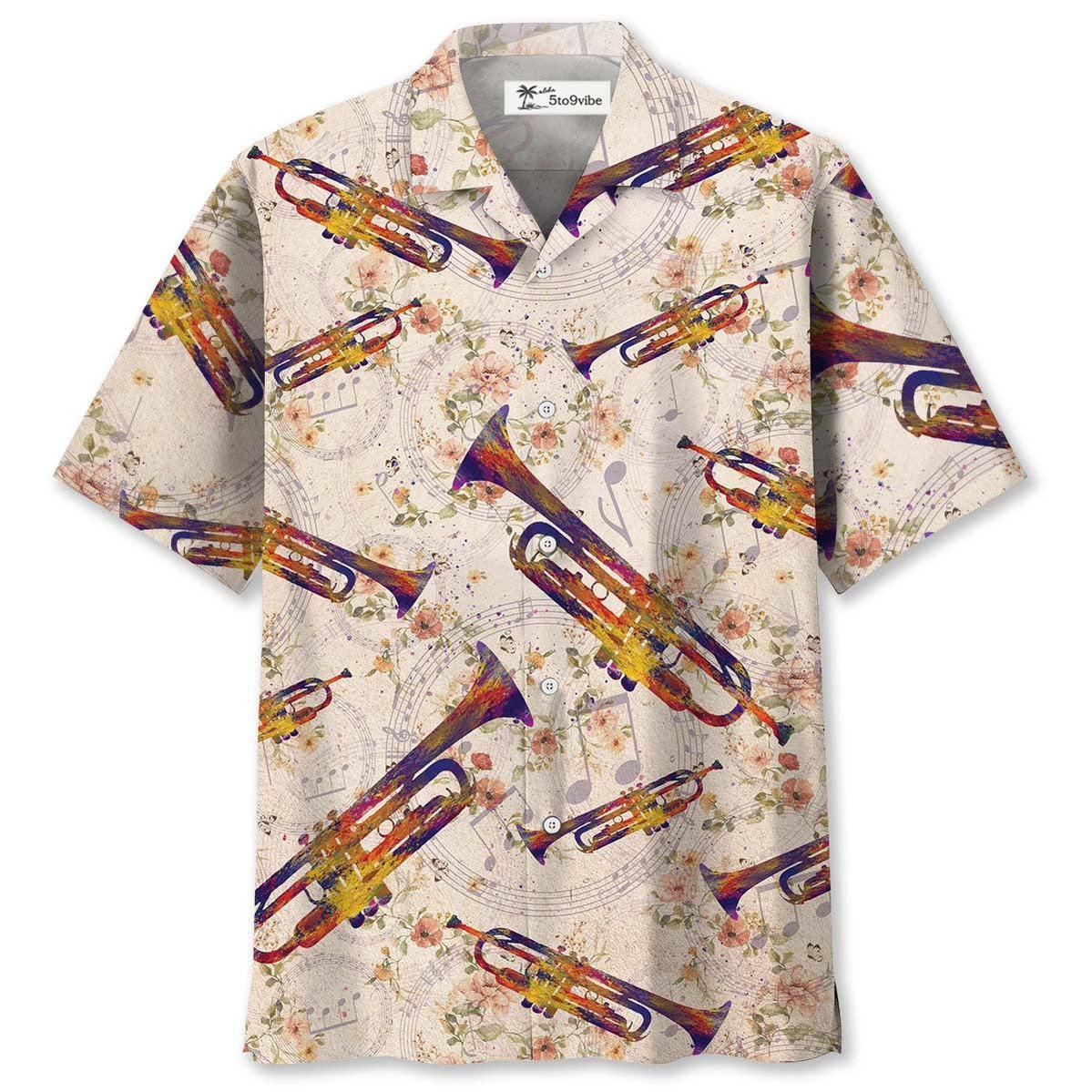 Vintage Flower Trumpet Hawaiian Shirt