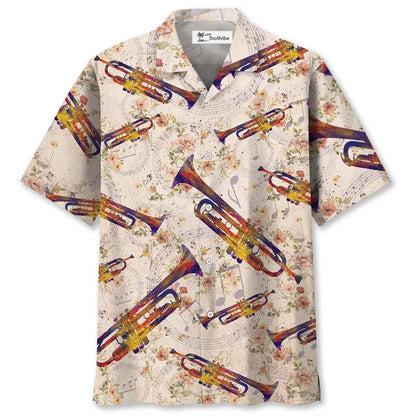 Vintage Flower Trumpet Hawaiian Shirt