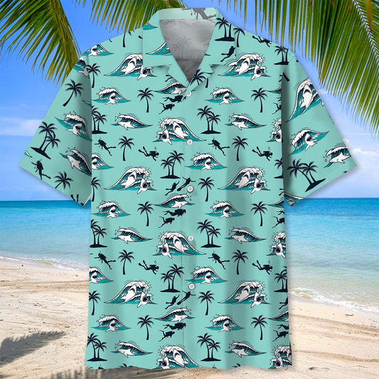 Scuba Diving Island Hawaiian Shirt