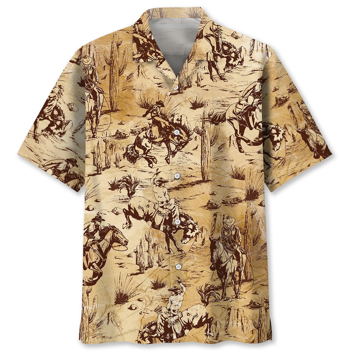 Cowboy Riding Horse Hawaiian Shirt