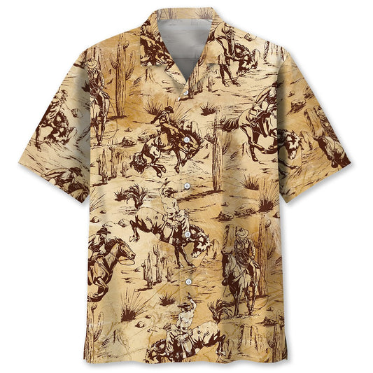 Cowboy Riding Horse Hawaiian Shirt