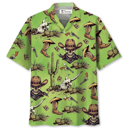 Cowboy Skull Cactus Hawaiian Shirt
