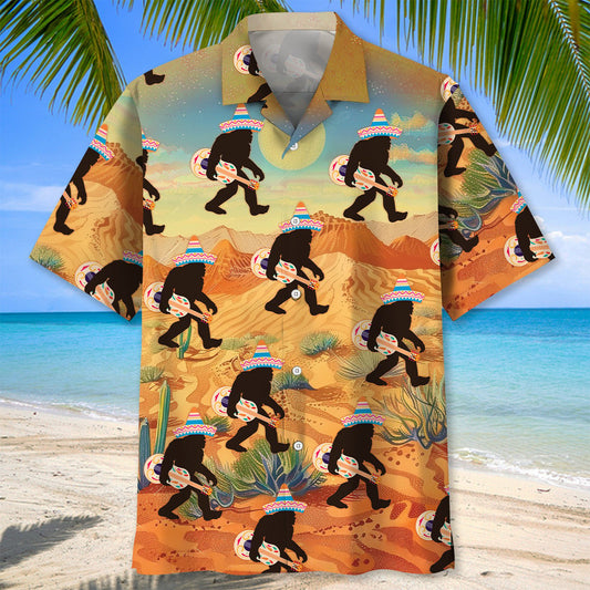 Bigfoot Sasquatch Poncho Desert Hawaiian Shirt