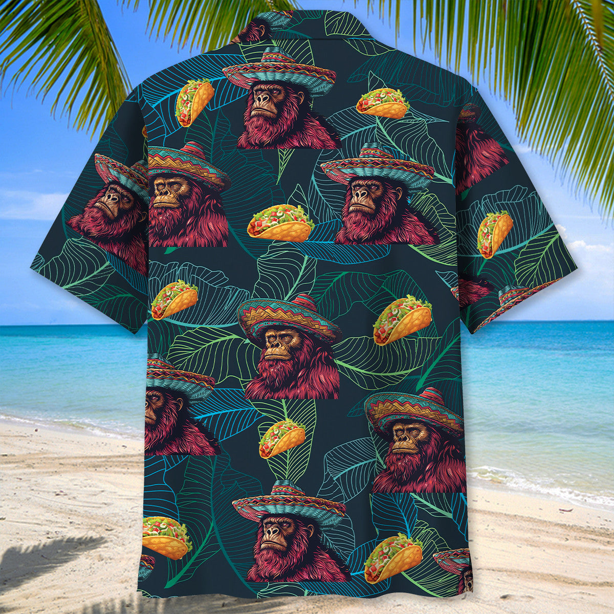 Bigfoot Sasquatch Poncho Tacos Hawaiian Shirt