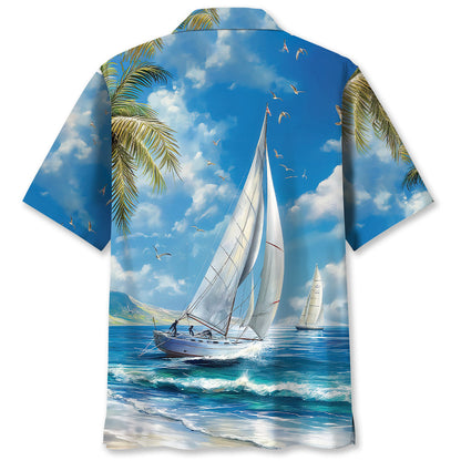 Tranquil Sailboat Vintage Hawaiian Shirt