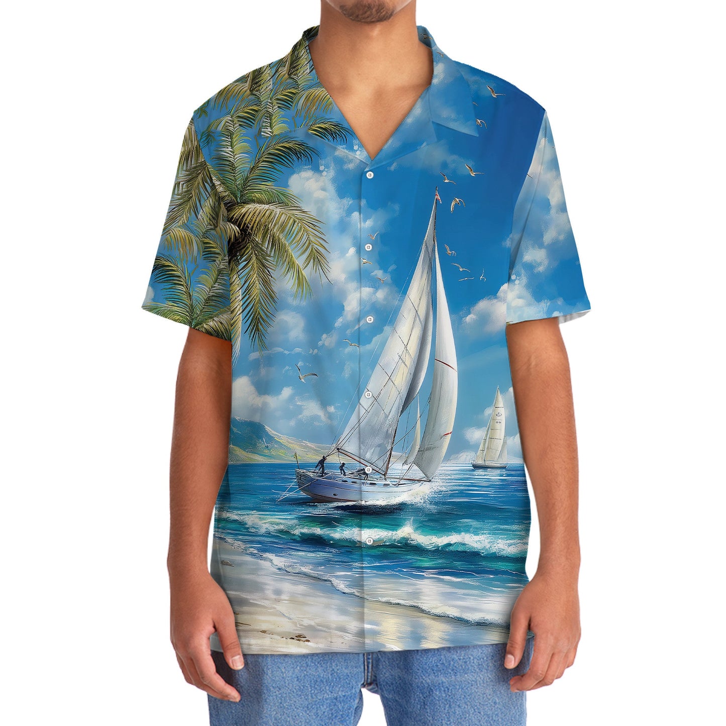 Tranquil Sailboat Vintage Hawaiian Shirt