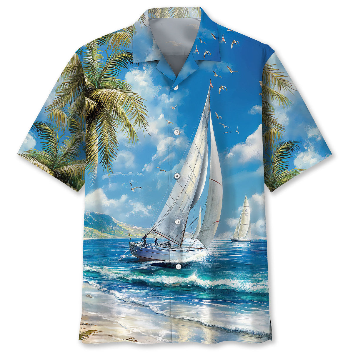 Tranquil Sailboat Vintage Hawaiian Shirt