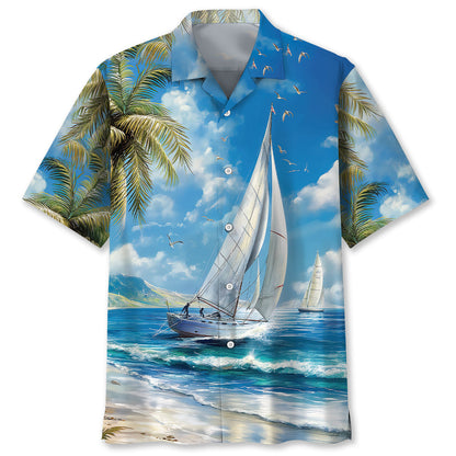 Tranquil Sailboat Vintage Hawaiian Shirt