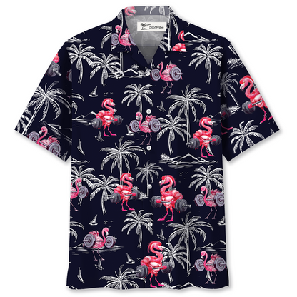 Funny Flamingo Gym Hawaiian Shirt