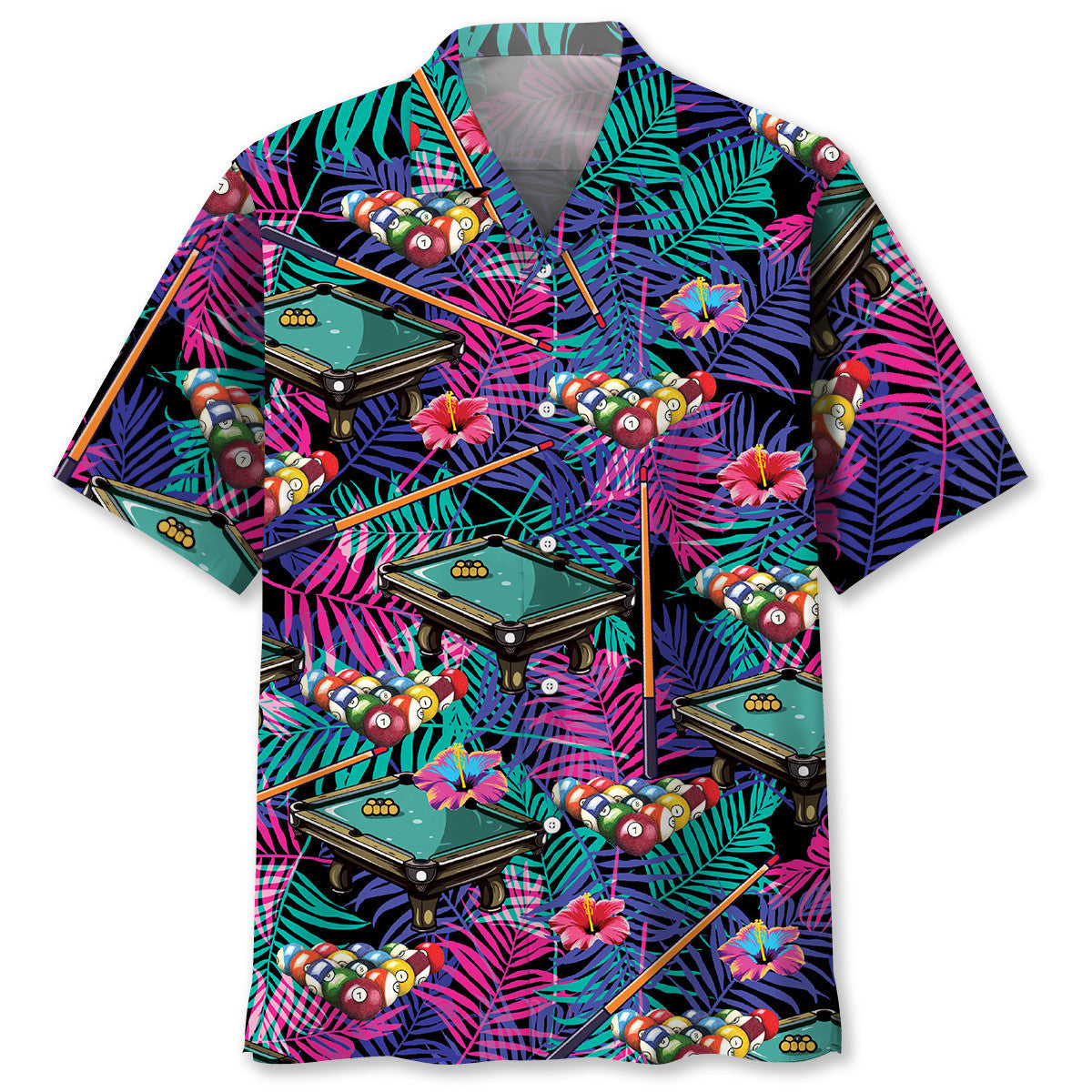 Billiard Tropical Purple Hawaiian Shirt