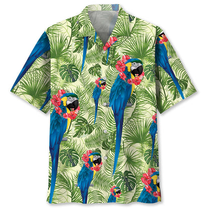Blue Parrot Tropical Hawaiian Shirt