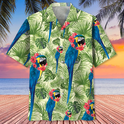 Blue Parrot Tropical Hawaiian Shirt