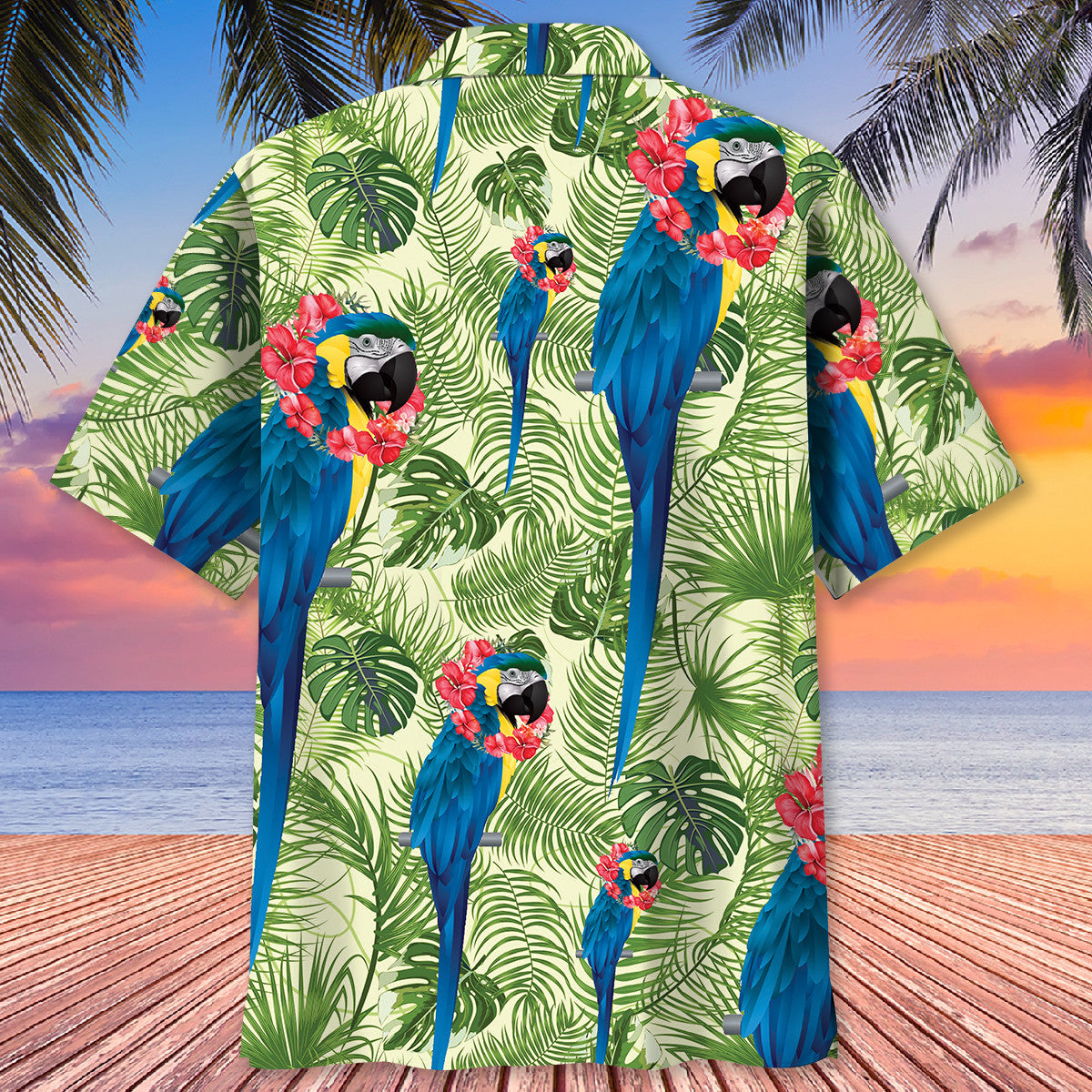 Blue Parrot Tropical Hawaiian Shirt
