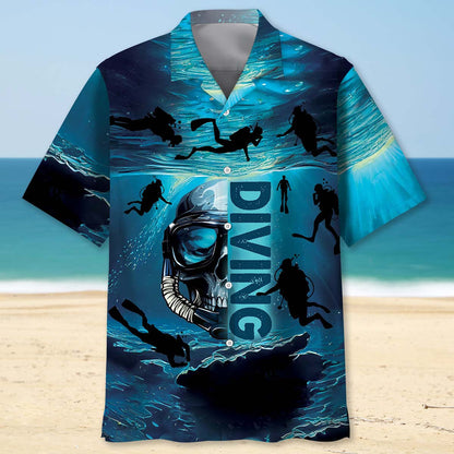 Skull Diving Hawaiian Shirt