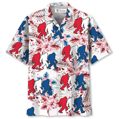 Funny Bigfoot USA Hawaiian Shirt