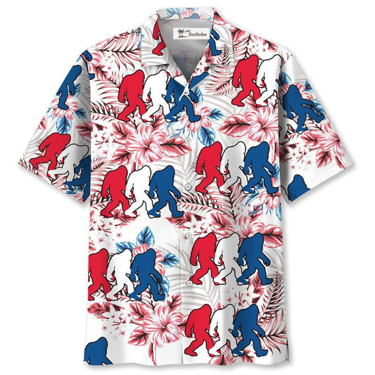 Funny Bigfoot USA Hawaiian Shirt