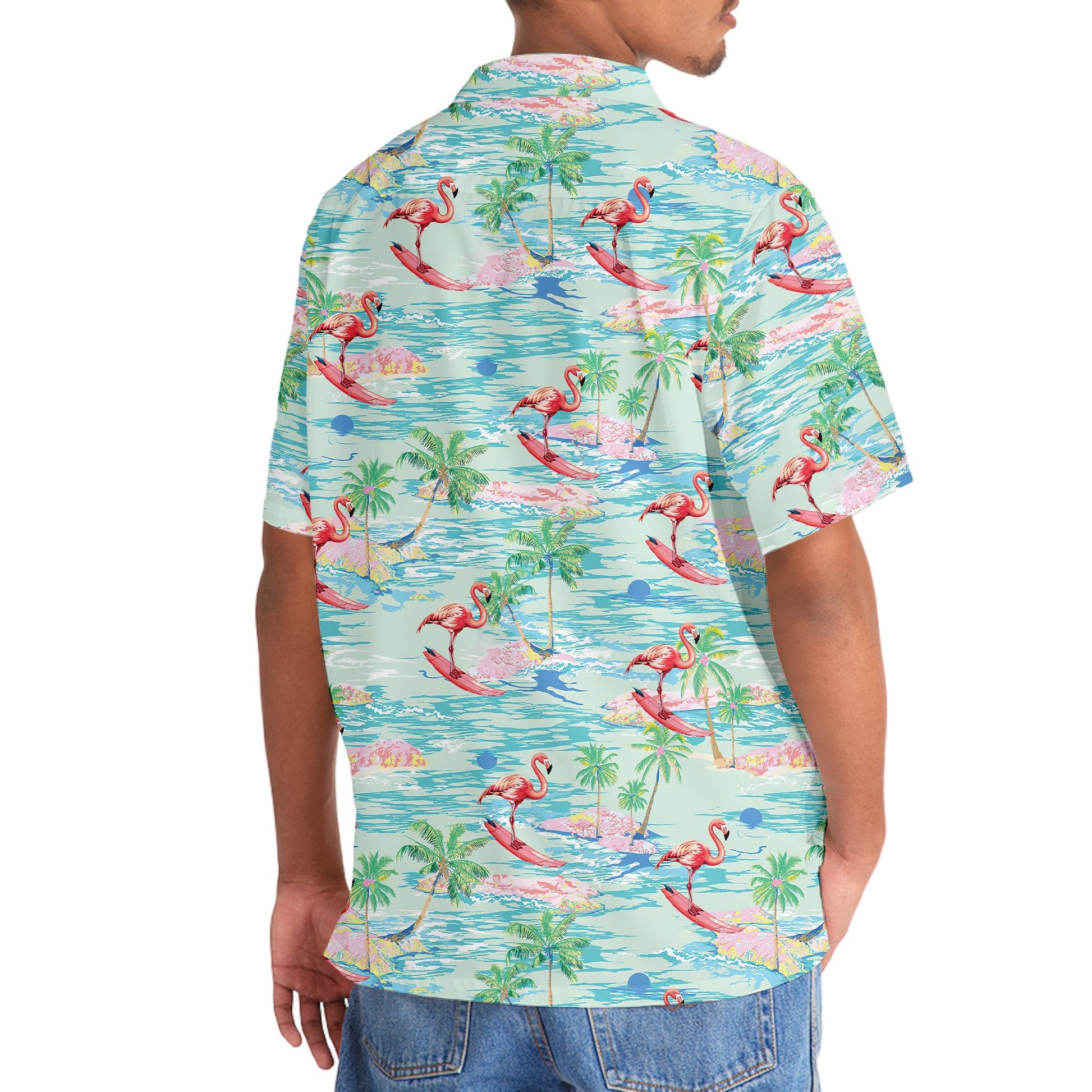 Flamingo Retro Beach Hawaiian Shirt