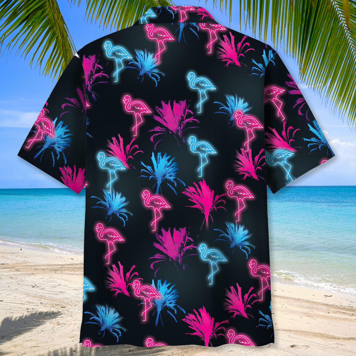 Flamingo Retro Neon Hawaiian Shirt