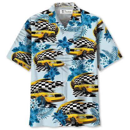 New York Yellow Taxi Car Racing Hawaiian Shirt