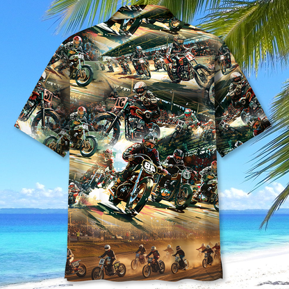 Flat Bike Racing Hawaiian Shirt