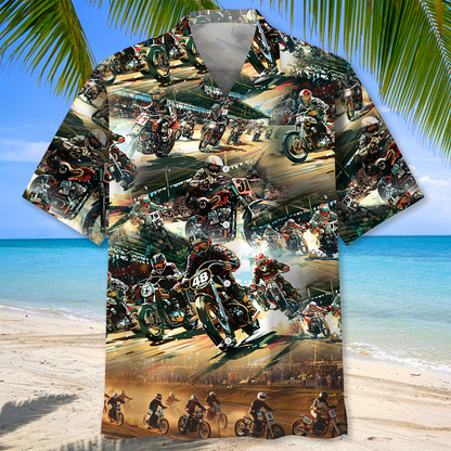 Flat Bike Racing Hawaiian Shirt
