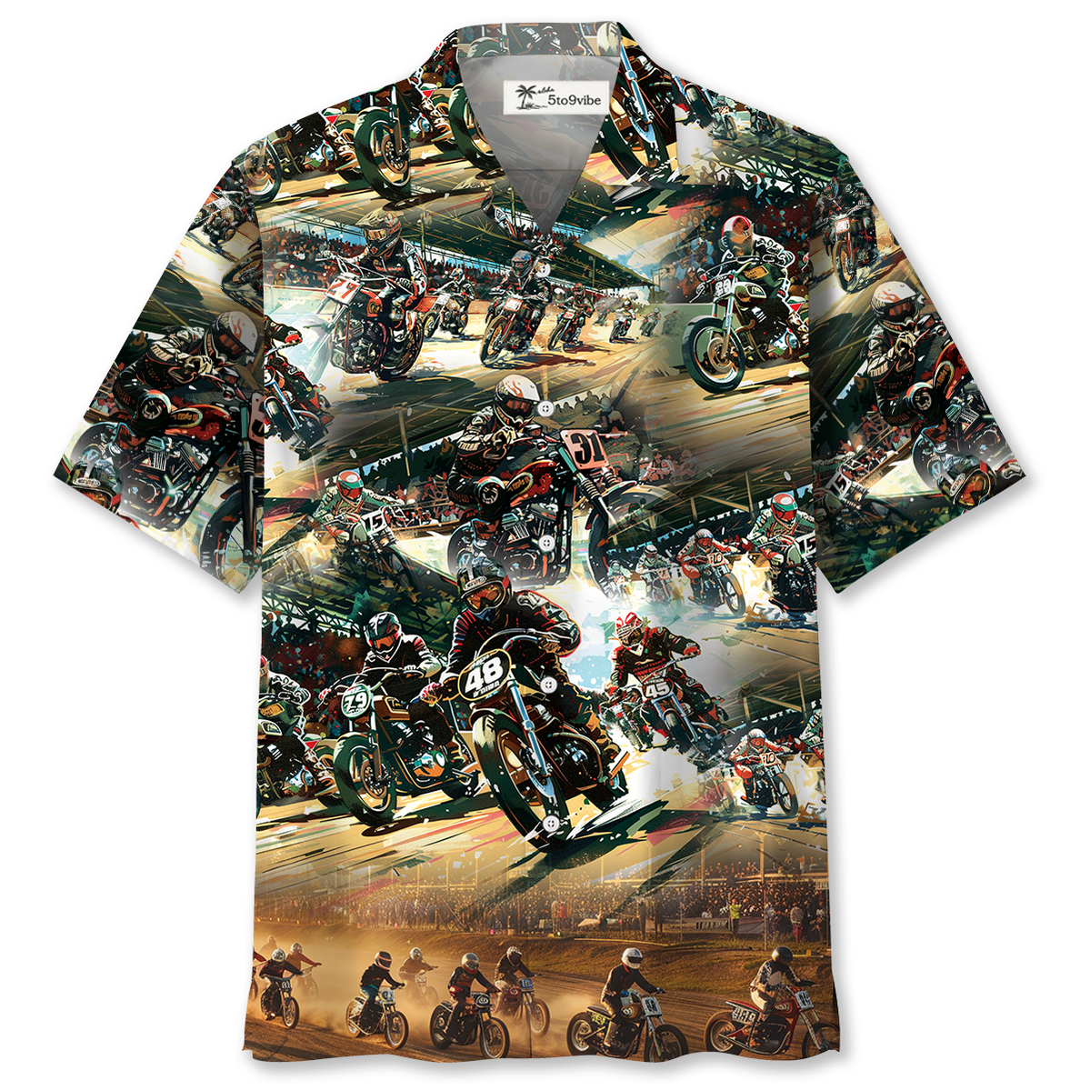 Flat Bike Racing Hawaiian Shirt