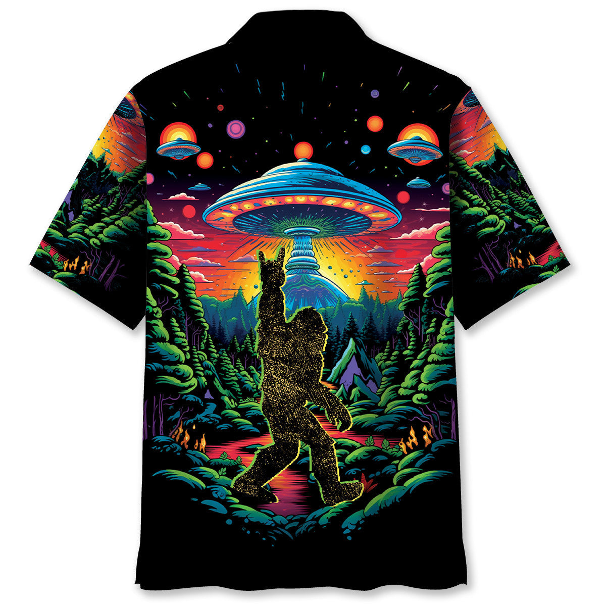 Alien Bigfoot Pocket Hawaiian Shirt