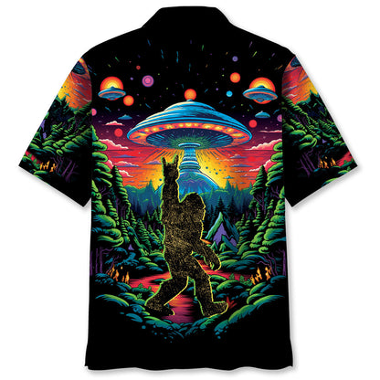 Alien Bigfoot Pocket Hawaiian Shirt
