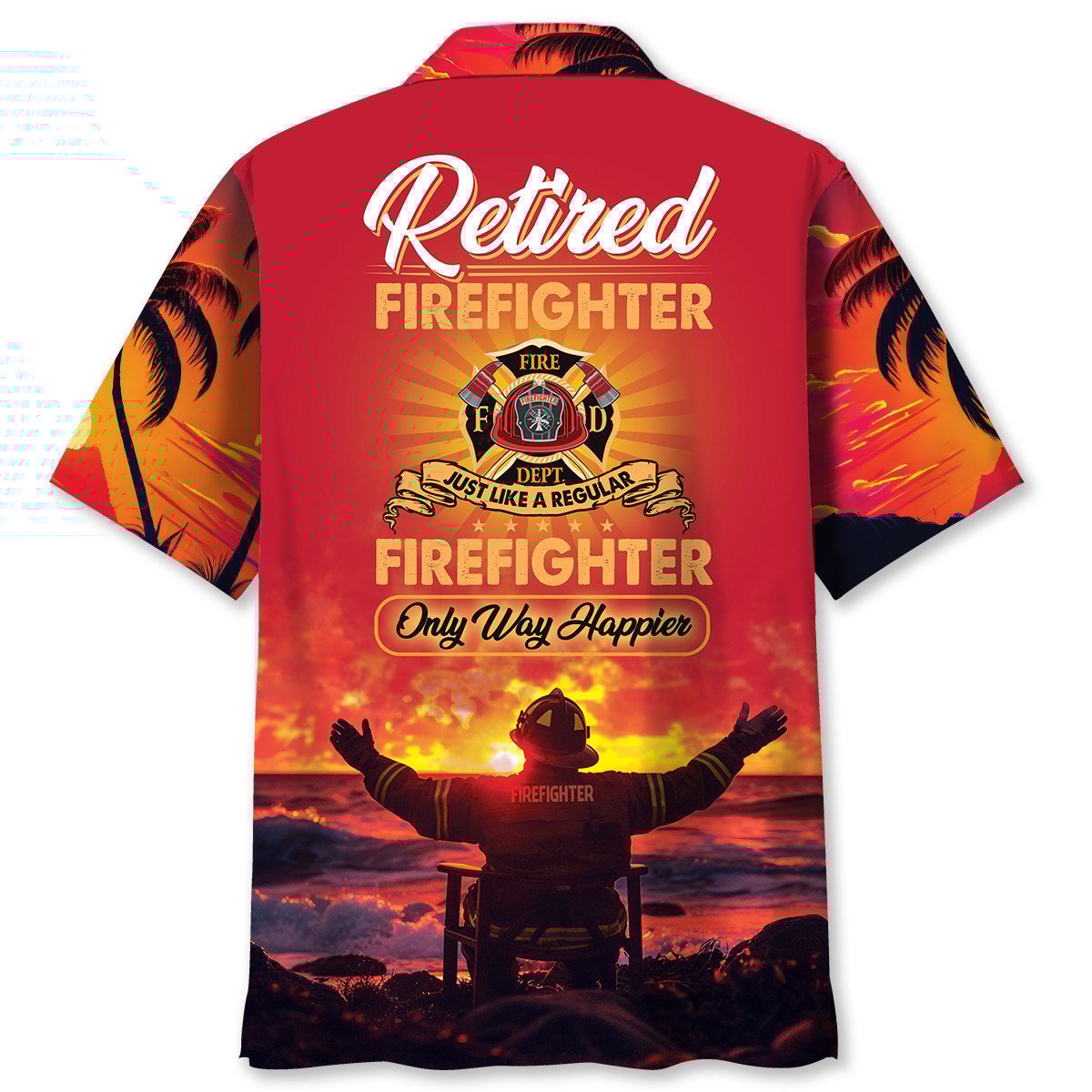 Firefighter Retirement Pocket Hawaiian Shirt