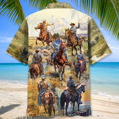 Cowboy Vintage Art Hawaiian Shirt