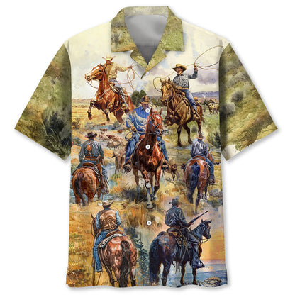 Cowboy Vintage Art Hawaiian Shirt