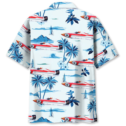 Tropical Boat Racing Hawaiian Shirt