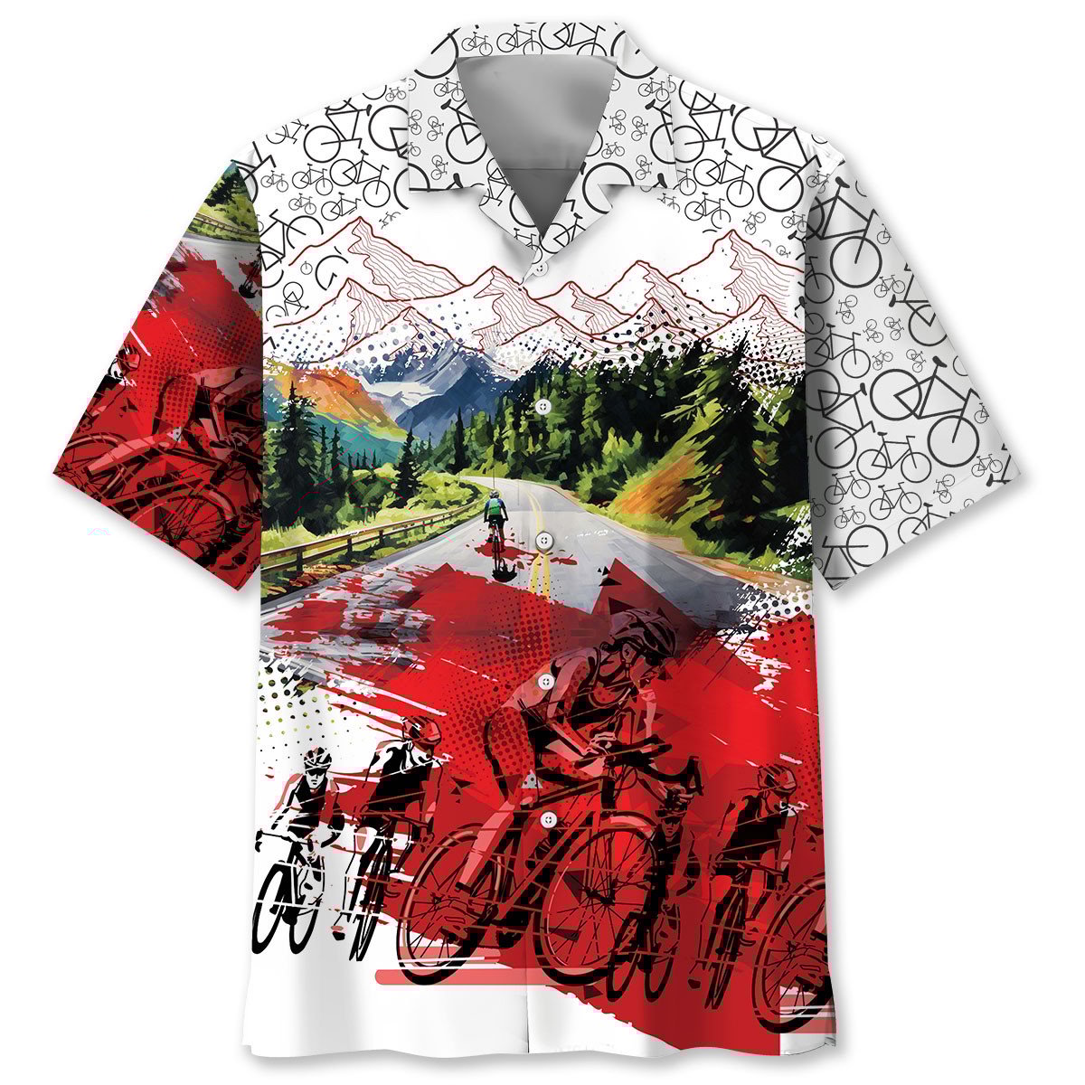 Cycling Route Hawaiian Shirt