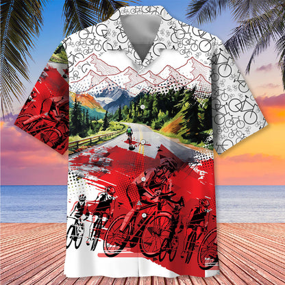 Cycling Route Hawaiian Shirt
