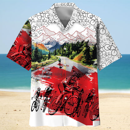 Cycling Route Hawaiian Shirt