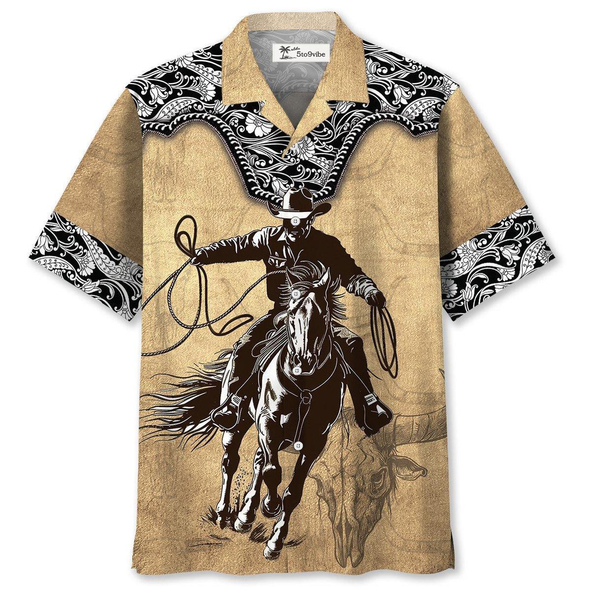 Vintage Cowboy Hawaiian Shirt
