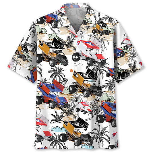 Tropical Sprint Car Racing Hawaiian Shirt
